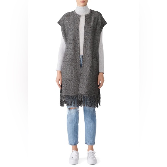 Michael Stars Long Fringe Vest - Medium - Picture 5 of 6